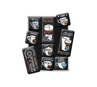 Nostalgic-Art Juego de Imanes Retro, Anatomy of Coffee - Idea de Regalo para Amantes del café, Decoración para la Nevera, Diseño Vintage, 9 Unidades