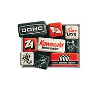Nostalgic-Art, Juego de Imanes Retro, Kawasaki Motorcycles - Regalo para Motociclistas, Decoración para la Nevera, Diseño Vintage, 9 Unidades