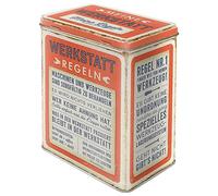 Nostalgic-Art Lata de almacenamiento retro L, 3 L, reglas del taller, idea de regalo para los amantes del motor, lata de café grande de chapa, diseño vintage