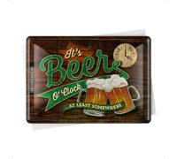 Nostalgic-Art Postal retro de chapa, 10 x 14 cm, diseño de cerveza o reloj | Postal de metal, mini cartel de hojalata como tarjeta de felicitación, decoración de cerveza, idea de regalo para la