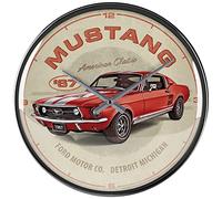 Nostalgic-Art Reloj de Pared Retro, Ø 31 cm, Ford Mustang - GT 1967 Red - Idea de Regalo para Fans de Ford, Official License Product (OLP), decoración para la Cocina, diseño Vintage