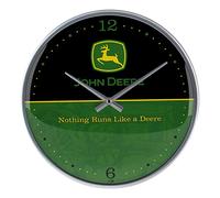 Nostalgic-Art Reloj de Pared Retro, Ø 31 cm, John Deere - Logo