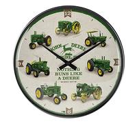 Nostalgic-Art Reloj de Pared Retro, Ø 31 cm, John Deere - Model Chart - Idea de Regalo para Amantes de los Tractores, Official License Product (OLP), decoración para la Cocina, diseño Vintage