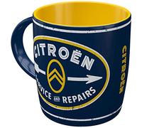 Nostalgic-Art Taza de café retro, 330 ml, Citroen - Service & Repairs - Idea de regalo para fans de Citroen, Official License Product (OLP), taza de cerámica, diseño vintage