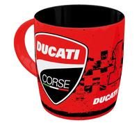 Nostalgic-Art Taza de café retro, 330 ml, Ducati Corse - Logo Racing - Idea de regalo para moteros, Official License Product (OLP), taza de cerámica, diseño vintage