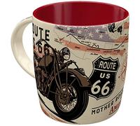 Nostalgic-Art Taza de café retro, 330 ml, Route 66 - Bike Map | taza de cerámica, diseño vintage, Idea de regalo para fans de EEUU