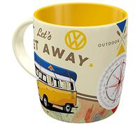 Nostalgic-Art Taza de café retro, 330 ml, VW Bulli - Let's Get Away - Idea de regalo de furgoneta Volkswagen, Official License Product (OLP), taza de cerámica, diseño vintage