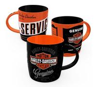 Nostalgic-Art Taza de café retro (Set de 3), 330 ml, Harley-Davidson Set 1 | original Harley-Davidson license product (OLP), taza de cerámica, diseño vintage, Idea de regalo para moteros