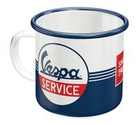 Nostalgic-Art Taza esmaltada retro, 360 ml, Vespa - Service | original Vespa license product (OLP), taza para camping, diseño vintage, Idea de regalo para fans de Vespa