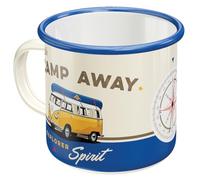 Nostalgic-Art Taza esmaltada retro, 360 ml, VW Bulli - Let's Camp Away