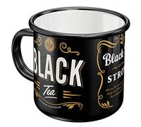 Nostalgic-Art Taza esmaltada retro, Black Tea - Idea de regalo para cocina, Copa para camping, divertido diseño vintage con frase, 360 ml