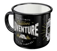 Nostalgic-Art Taza esmaltada retro, Outdoor Adventure - Idea de regalo para amantes al camping, Copa para camping, diseño vintage con frase, 360 ml