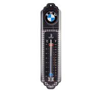 Nostalgic-Art, Termómetro analógico, BMW Classic - Regalo para los aficionados a los accesorios de coches, de metal, Diseño vintage, 6,5 x 28 cm