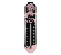 Nostalgic-Art Termómetro retro, 7 x 28 cm, Marilyn - Some Like It Hot - Idea de regalo para amantes del cine, Official License Product (OLP), de metal, diseño vintage