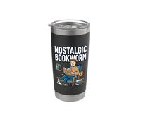 Nostalgic Bookworm Vibes Cita Rea Book Lover Nostalgia Club Vaso térmico de acero inoxidable de doble pared
