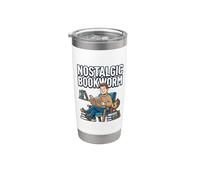 Nostalgic Bookworm Vibes Cita Rea Book Lover Nostalgia Club Vaso térmico de acero inoxidable de doble pared