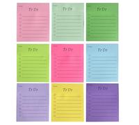 Notas Adhesivas con Rayas, Paquete de 9 Blocs de Notas Autoadhesivas en 9 Colores, 450 Hojas en Total, Tacos de Notas de 7,6 x 9 cm para Oficina, Escuela y Recordatorios
