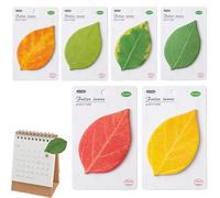 Notas autoadhesivas con forma de hoja - Lote de 6 bloques de notas adhesivas | Cuadernos con diseño vegetal | Papelería lúdica para oficina escolar en casa | Pensamientos decorativos para estudiantes