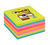 Notas Post-it Super Sticky de colores, colores arcoíris variados, 76 mm x 76 mm, 45 hojas/bloc, 8 blocs/paquete