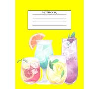 Notebook: Yellow Cover Cocktails Design, 80 pages B5, colored lined interior, notebook for journaling and schoolwork