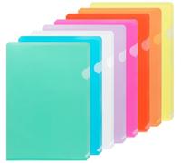 NOTEZMATE 16 carpetas de plástico transparente A4, 8 colores A4, fundas protectoras de plástico superior y lateral abiertas para archivos, cubierta de archivo cortada para informe, proyecto,