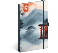 NOTIQUE Agenda 2026 A5 2 en 1, calendario y cuaderno de notas, agenda semanal de tapa dura con cierre de goma, calendario de 144 páginas, calendario de libro, planificador (Japón)