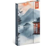NOTIQUE Agenda de bolsillo 2026 aprox. A5, planificador semanal premium con cierre magnético, 144 páginas, calendario de tapa dura con vista mensual, planificador (Japón)