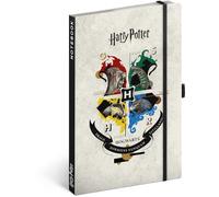 NOTIQUE Cuaderno a Rayas con Banda Elástica 13x21cm aprox. A5, Cuaderno de Tapa Dura de Diseño, Bloc de Notas, Cuaderno, Diario, Agenda para Adultos, Mujeres (Harry Potter)