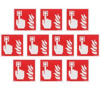 notlok Safety Work 10x Cartel alarma contra incendios 15x15 cm Adhesivo | PVC resistente a la intemperie para interiores y exteriores, UNE-EN ISO 7010, Pictogramas Incendio, Señal Extintor Homologada