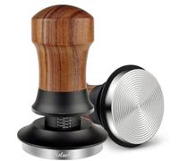 NOTSEK Prensador de café, prensador de 54 mm con base ondulada, herramienta de manipulación de madera de nogal con base de acero inoxidable 304 para portafiltro de salvia