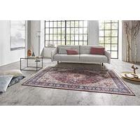 Nouristan Asmar - Alfombra de salón, Toque Oriental detallado, patrón Floral de Pelo kurdo, Alfombra Plana para Comedor, salón, Dormitorio, Color Rojo Ciruela, 80 x 150 cm