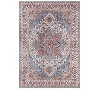 Nouristan Asmar - Alfombra de salón, Toque Oriental detallado, patrón Floral de Pelo kurdo, Alfombra Plana para Comedor, salón, Dormitorio, Azul, 80 x 200 cm