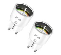 NOUS A1T Tasmota WiFi Enchufe Inteligente con Medidor de Consumo, Mando a Distancia, Temporizador. Programable para Google Home, enchufes Alexa, no funciona con Tuya Smart Life (Pack of 2)