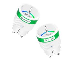 NOUS Enchufe Inteligente Matter con Monitorización de Consumo, 16A 3840W, Compatible con Alexa, Google Home, Apple Homekit, Tuya, SmartThings, Control Remoto por App, WiFi 2.4 GHz