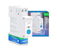 Nous Interruptor DIN inteligente 16 A con Tasmota (ESP32), monitoreo de energía, compatible con MQTT, Home Assistant, Matter, control por voz con Alexa, Google Assistant