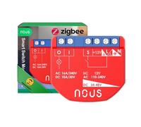 NOUS Módulo de Interruptor Inteligente ZigBee con Medición de Potencia, 1 Canal, AC 16A/DC 10A, Contactos Secos, Hub 3.0 Requerido,Compatible con Alexa,Zigbee2MQTT,Google Assistant,Home Assistant,Tuya