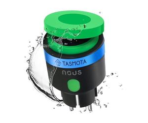 NOUS Tasmota ESP32 IP44 16A - Enchufe inteligente impermeable para exteriores con consumo de energía, contador eléctrico, temporizador, compatible con Alexa, Google Home Assistant, MQTT, WiFi 2.4GHz