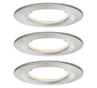 Nova Set de focos LED empotrables Nova Coin Rigid (6,5 W, 3 ud., Blanco cálido, Diámetro: 7,8 cm, Hierro cepillado)