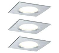 Nova Set de focos LED empotrables Plus Coin (6 W, L x An x Al: 7,8 x 7,8 x 4,5 cm, Plata, 3 ud., Blanco cálido)
