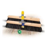 Novaliv 2 cabezales de escoba de 50 cm de mezcla de crin para barrer I cepillo de polvo fino de cerdas suaves para barrer I escoba de gran tamaño