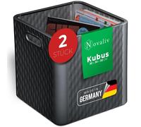 Novaliv, 2 unidades. Cajas de plástico de 30x30x30 cm para estanterías Kallax. Cajas de almacenamiento de 30x30, ideales como armarios o cajas para estanterías Kallax. Cajas plegables de 30x30x30 cm.