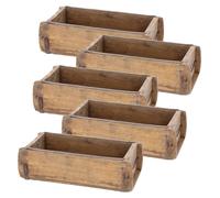 Novaliv, 5 cajas de madera vintage, 30 x 15 x 10 cm. Cajas de madera antiguas con forma de ladrillo, de una sola cavidad. Caja multiusos hecha de madera reciclada. Cada caja es única: ideal como caja