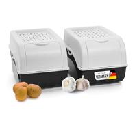 Novaliv Caja de almacenamiento para patatas, 2 unidades de 5 l, color blanco, caja de verduras, apilable, cesta para frutas, cebollas, zanahorias