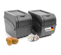 Novaliv Caja de Almacenamiento para Patatas y Cebollas - 2 Unidades Grandes de 9 L, Color Gris Antracita | Apilable