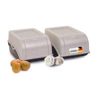 Novaliv Caja de Almacenamiento para Patatas y Cebollas - 2 Unidades Pequeñas de 3,5 L, Color Blanco Perlmut - Apilable, para Verduras y Frutas