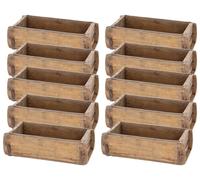 Novaliv, caja de madera vintage, 10 unidades, 30 x 15 x 10 cm. Caja de madera antigua con forma de ladrillo, de un solo compartimento. Caja multiusos fabricada con madera reciclada. Cada caja es única