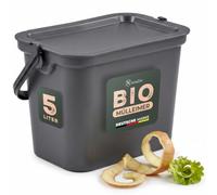 Novaliv Cubo de basura orgánica para cocina, 5 L, juego de 2 unidades con tapa y asa, cubo de basura orgánico pequeño para separar residuos orgánicos y restos, cubo de compostaje para cocina apilable