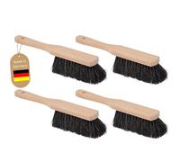 Novaliv Juego de 4 cepillos de mano de pelo de caballo para coche, cerdas suaves, cepillo de mano de crin, cepillo de mano pequeño, cepillo de escoba para coche, cerdas naturales, cepillo de mano