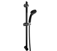 Novaservis - Conjunto de cabezal de ducha, 3 chorros, soporte, barra y manguera, negro KIT602,5