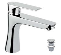Novaservis Ferro Algeo Square - Grifo de lavabo con desagüe, cromo BAQ2